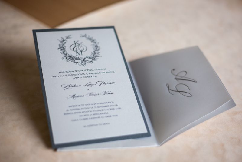 Invitatie nunta eleganta argintiu - poza 4