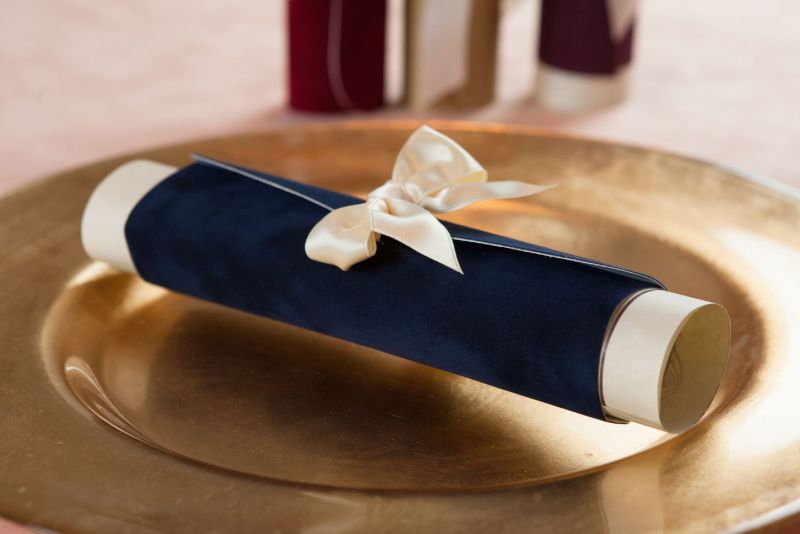 Invitatie nunta scroll albastru - poza 2